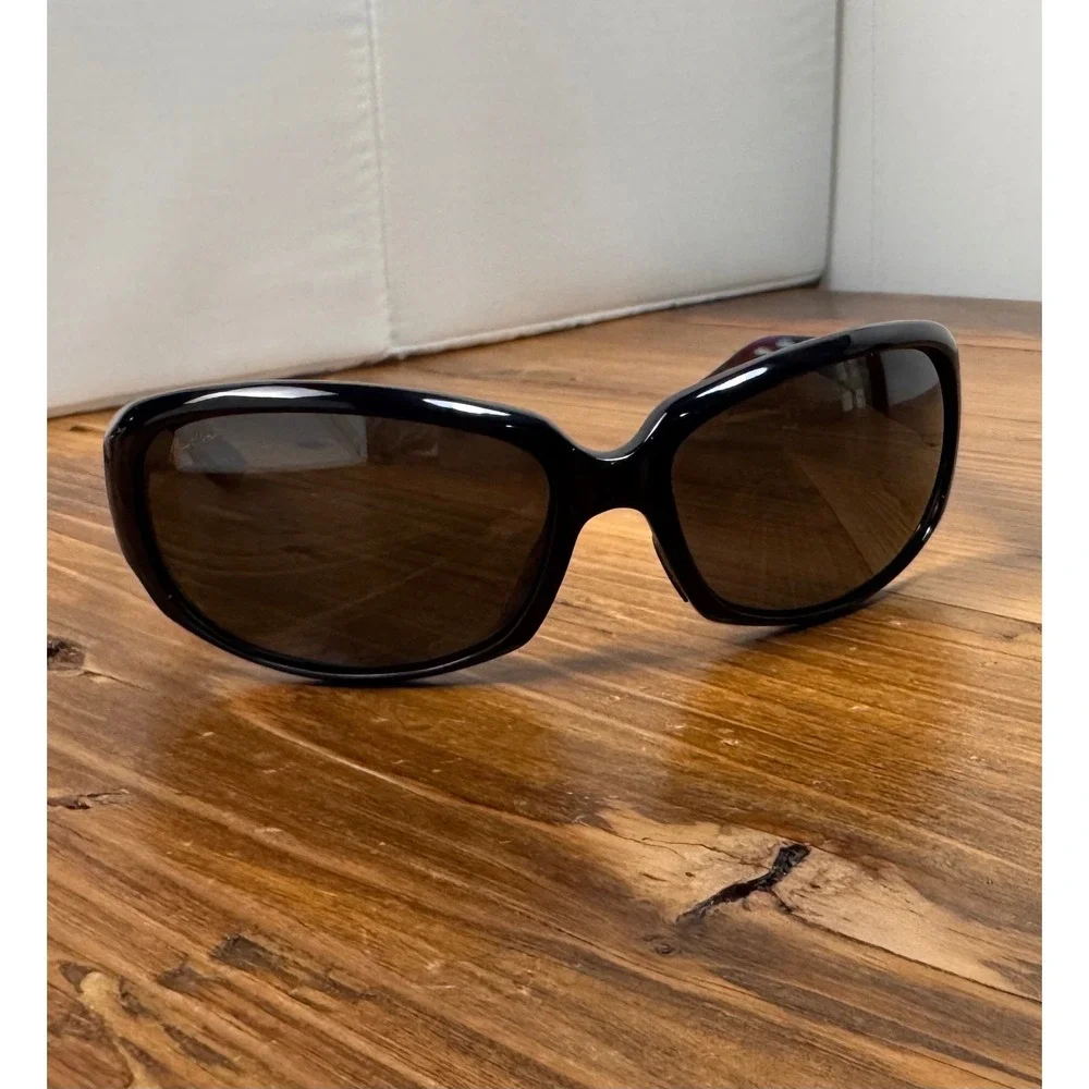 Maui Jim MJ-234-03‎ Yellowfin Polarized Sunglasses Dark Navy Unisex Wrap Sport